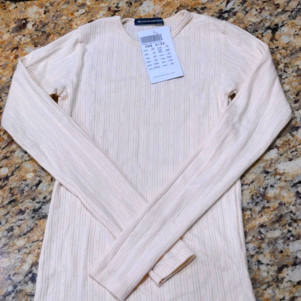 Long sleeve, cream shirt